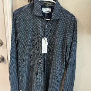 Jones New York Signature Slim Fit Blue Long Sleeve Button Up Shirt, Size 15 1/2